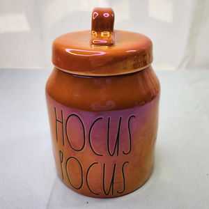 Rae Dunn Hocus Pocus Iridescent Orange Halloween 2021 Ceramic Canister